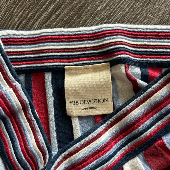 B8 Devotion Italy Multicolor Striped Knit Long Sleeve Flare Hem Top Size M - Picture 4 of 13